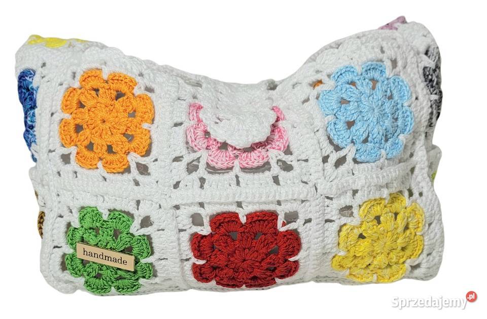 Torebka letnia plażowa ręcznie wykonana 28cm Torby i torebki Krzywaczka