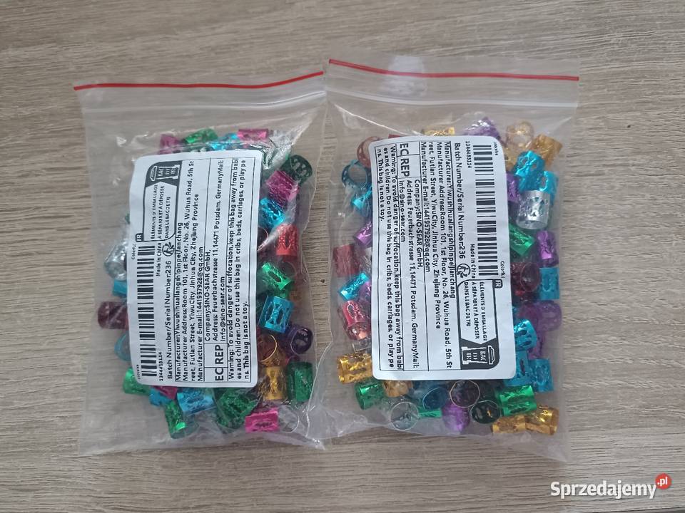 Koraliki kolorowe zaciskane do dredów Kwidzyn