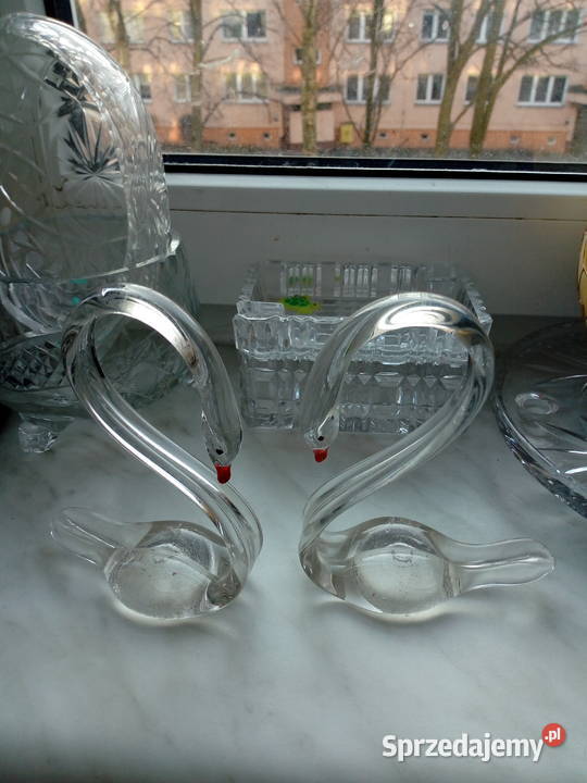 Szklany łabędź Ząbkowice Porcelana i szkło Choszczno