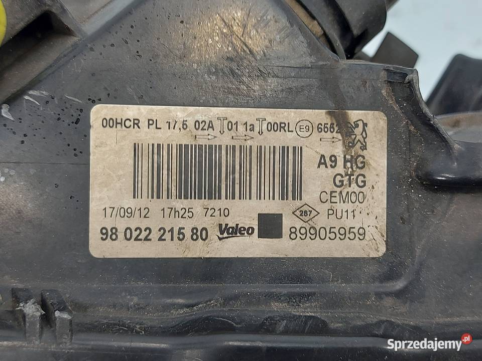 PEUGEOT 208 lampa lewa przód ANGLIK 9802221580 osobowe Kielce
