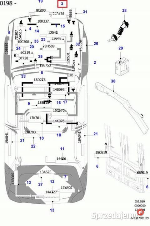 WIĄZKA INSTALACJA LAMPY PRZÓD FORD FIESTA 9502