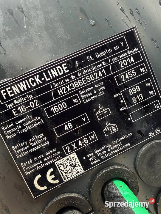 wózek widłowy elektryczny LINDE E1602 EVO łódzkie Działoszyn sprzedam