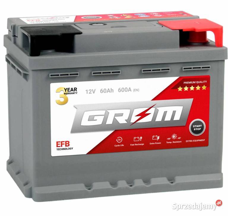 Akumulator GROM EFB STARTSTOP 60Ah 600A Prawy Starogard Gdański