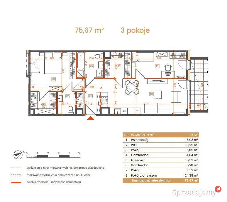 Sprzedam mieszkanie 7567m2 3 pokoje Katowice śląskie