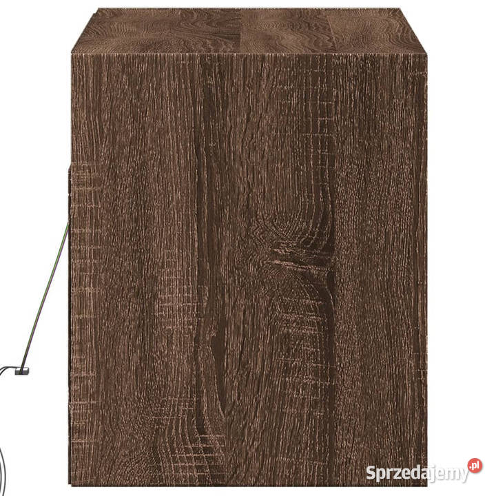Ścienna szafka TV z LED brązowy dąb 100x31x35
