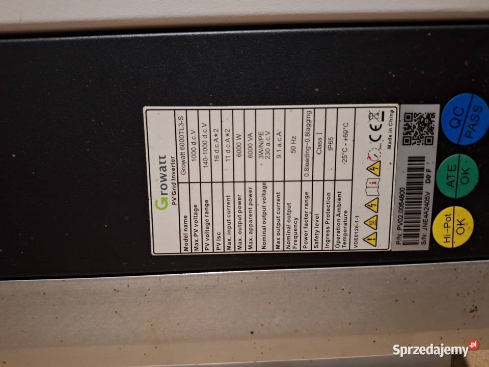 FALOWNIK GROWATT 6000 TLS3 mazowieckie Gotardy sprzedam