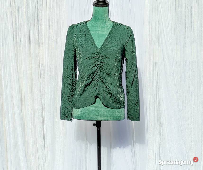Zielona elegancka bluzka HM 40 L wiskoza retro zachodniopomorskie Szczecin