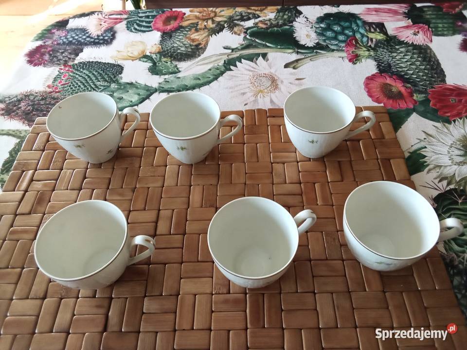 PRL filiżanki porcelana Ćmielów 6 łódzkie Łódź
