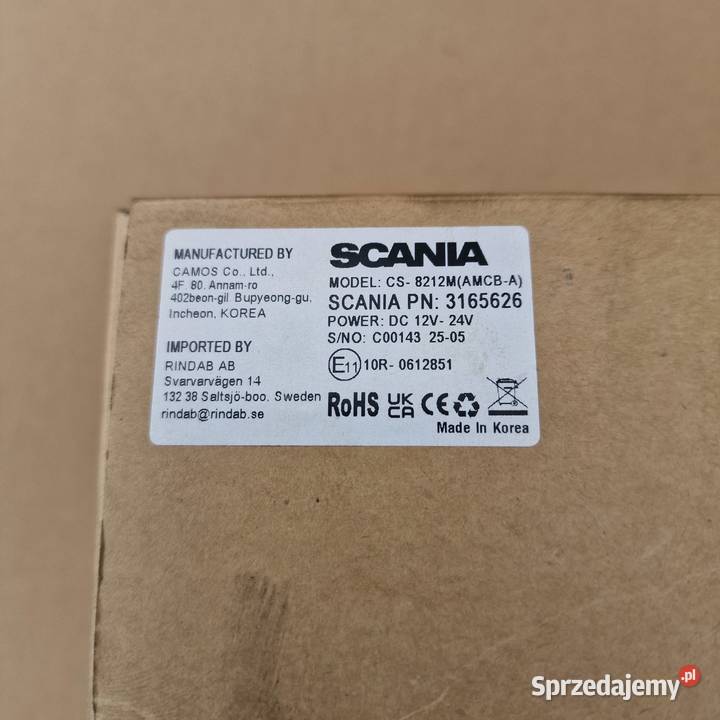 SCANIA KAMERA SMART DASH ORYGINAŁ NOWA 3165620 Bieleń