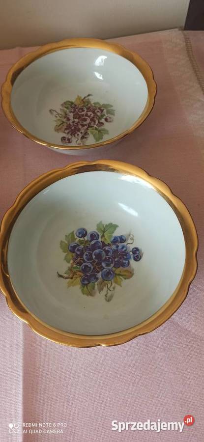 Patera z owocami Bohemia Czechslovakia Głęboka