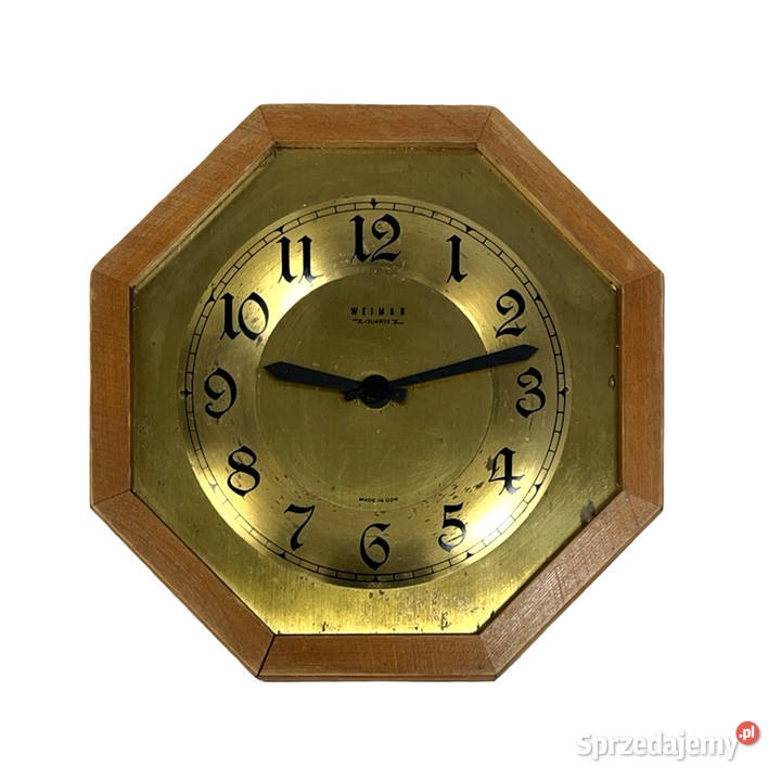 Zegar ścienny Weimar Ośmiokątny Mosiądz i Drewno drewno Warszawa