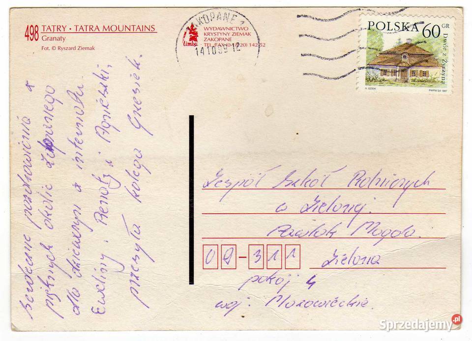 TATRY GRANATY POCZTÓWKA Krynki sprzedam