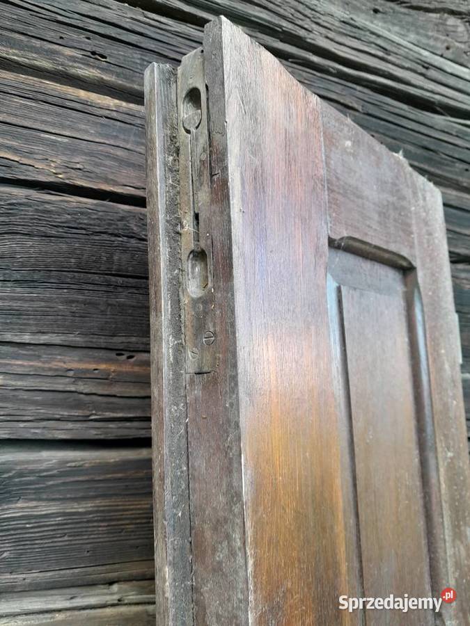 Stare drewniane solidne drzwi vintage retro śląskie Dąbrowa Górnicza