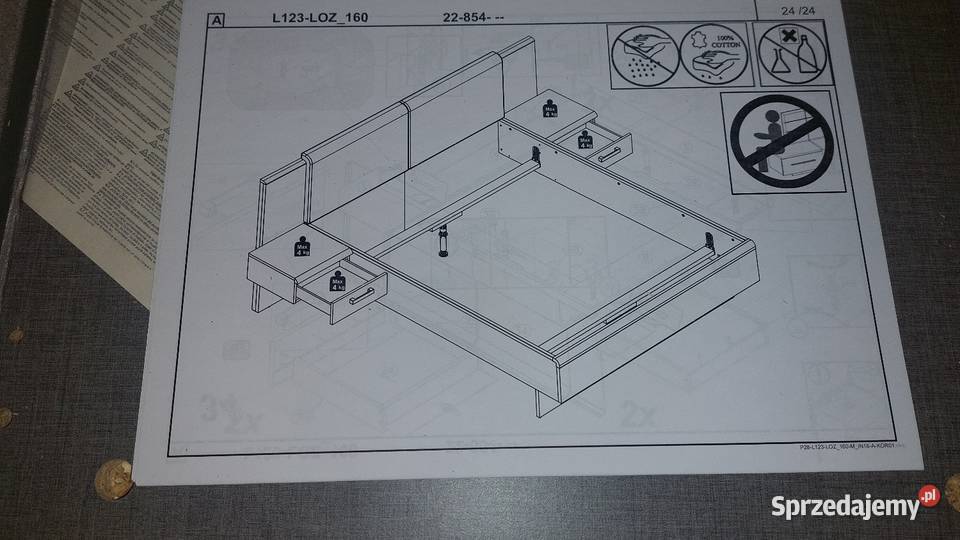 Łóżko Lorena 160x200 z szafkami Ramy i stelaże Poznań sprzedam