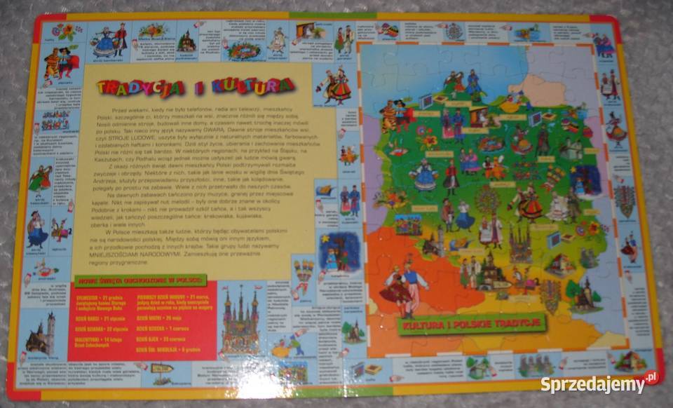 Ilustrowany ATLAS POLSKI z Puzzlami Encyklopedie, słowniki i atlasy Książki dla dzieci Rawicz