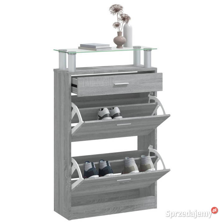 Szafka na buty szary dąb sonoma 63x24x104