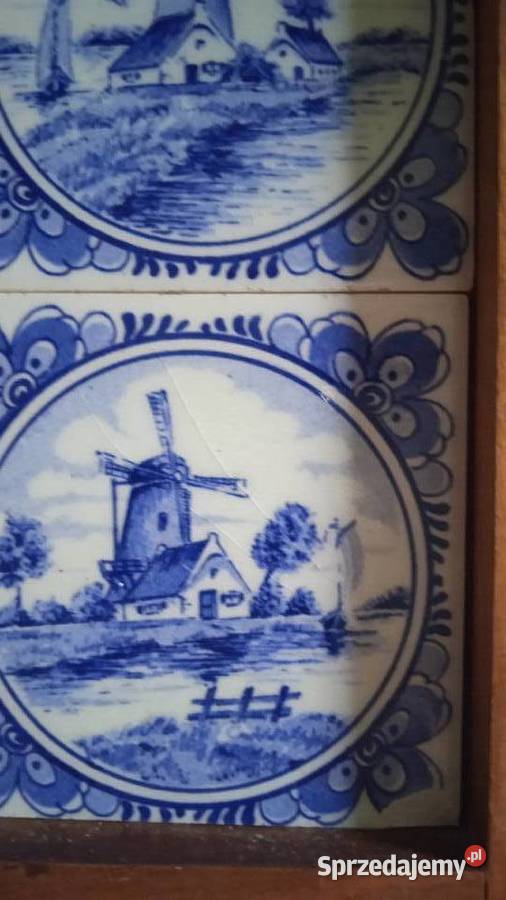 STARY OBRAZ HOLENDERSKI Z CERAMICZNYCH Piła