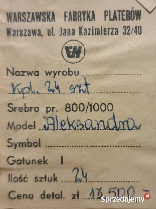 Srebrne sztućce Hefra model Aleksandra sprzedam