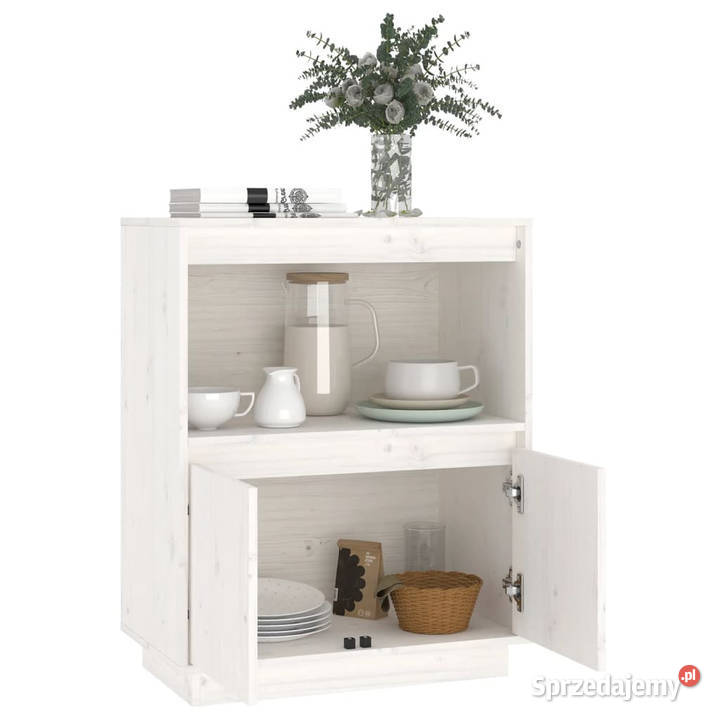 Szafka biała 60 x 34 x 75 lite drewno sosnowe