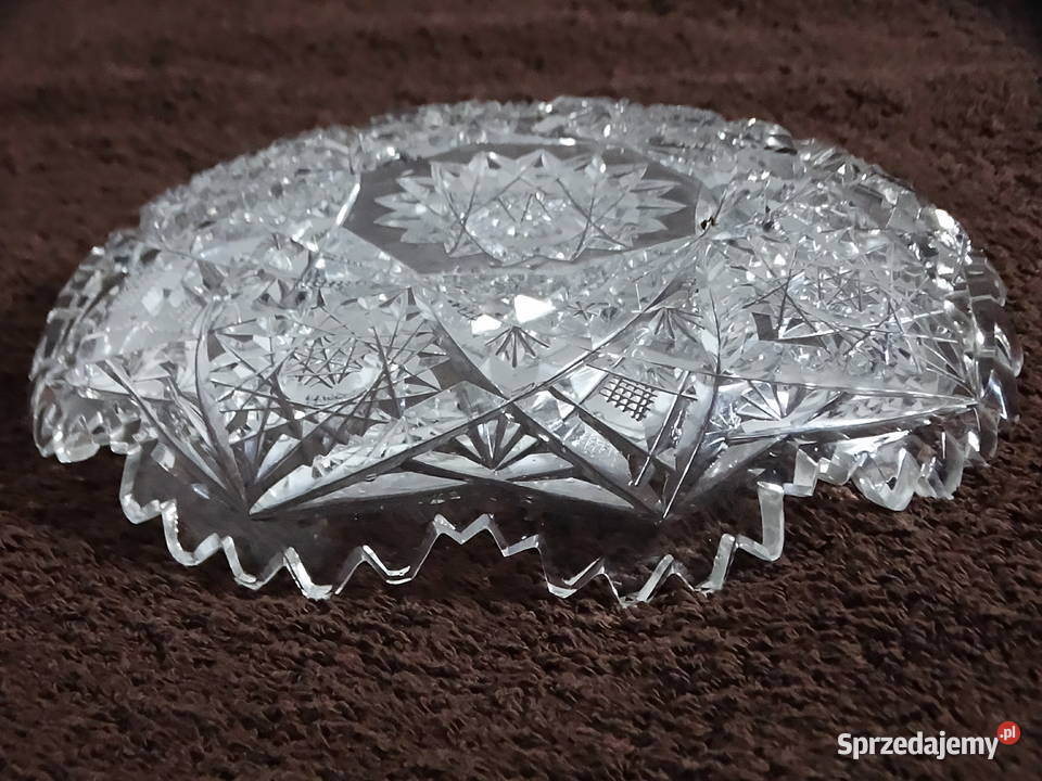 Piękny talerzykmisa z rżniętego kryształu bogaty Biłgoraj