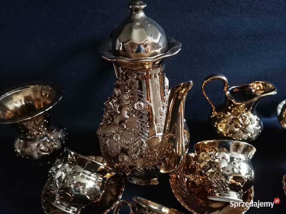 Stary złocony serwis kawowy porcelana Sumy Porcelana i szkło Katowice