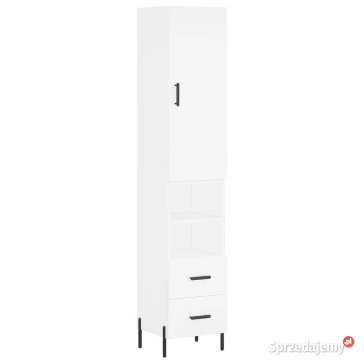 Wysoka szafka biała 345x34x180 materiał mazowieckie sprzedam