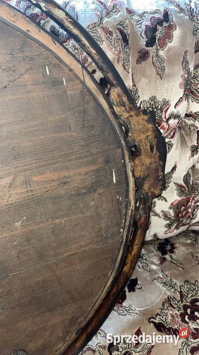 Duże dębowe lustro Antyk Drewniana rama Do Porcelana i szkło Gdańsk