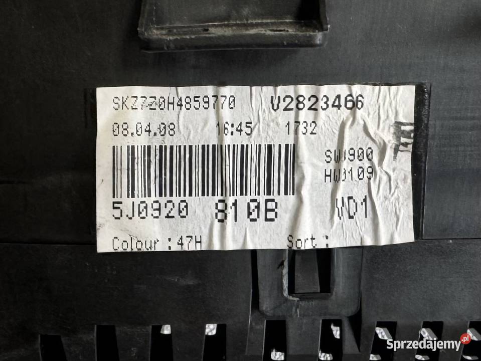 LICZNIK ZEGAR SKODA FABIA II 14 5J0920810B Warszawa