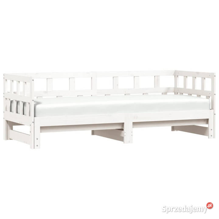 Łóżko dzienne rozsuwane białe lite drewno 68cm Warszawa