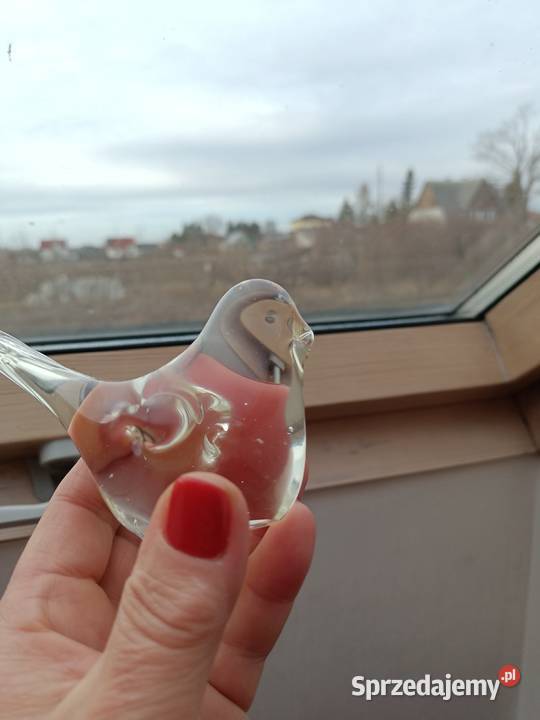 Szkło ptak wróbelek przycisk do papieru figurka