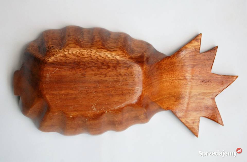 Miska patera rzeźbiona drewno teak ananas