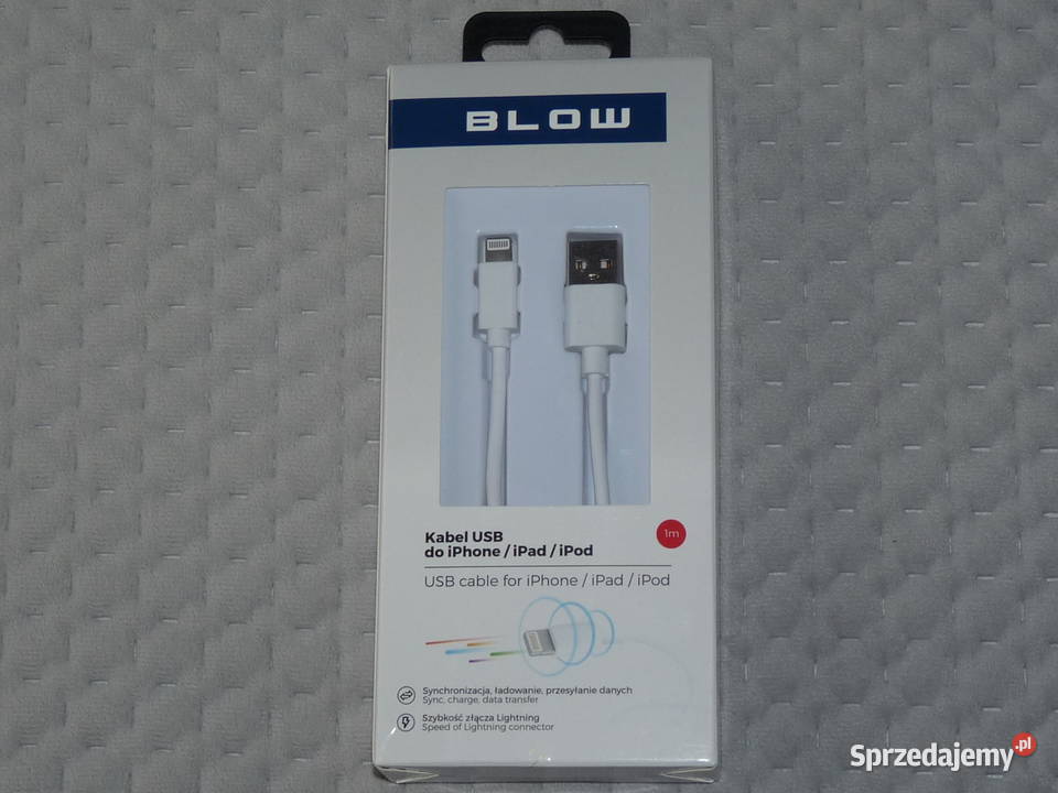 Kabel USB Lightning do iPhone iPad iPod dł 1 m Telefony i Akcesoria małopolskie sprzedam