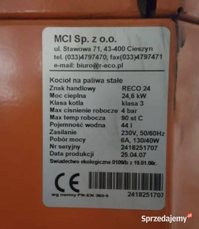 Sprzedam piec na ekogroszek Kotły i Piece CO Słupsk