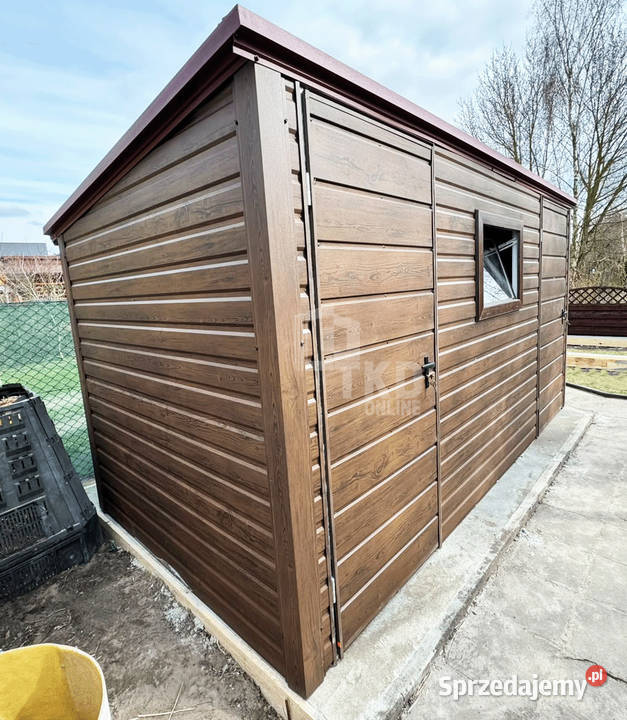 Domek ogrodowy 4x2 m 2x drzwi okno dach TKD456