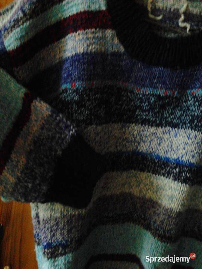 Sweter ręczna robota retro vintage w paski kolor Swetry i golfy Kraków sprzedam