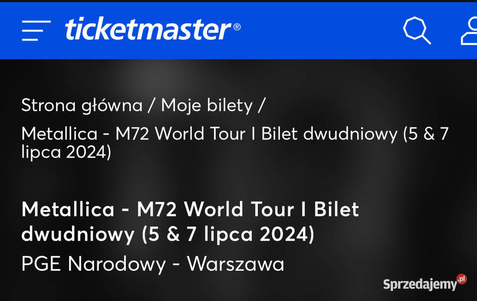 Koncert Metallica PGE Narodowy Warszawa