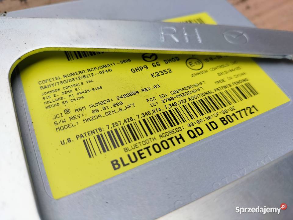 MAZDA 6 GJ MODUŁ KOMPUTER STEROWNIK BLUETOOTH osobowe Kamień-Kolonia sprzedam