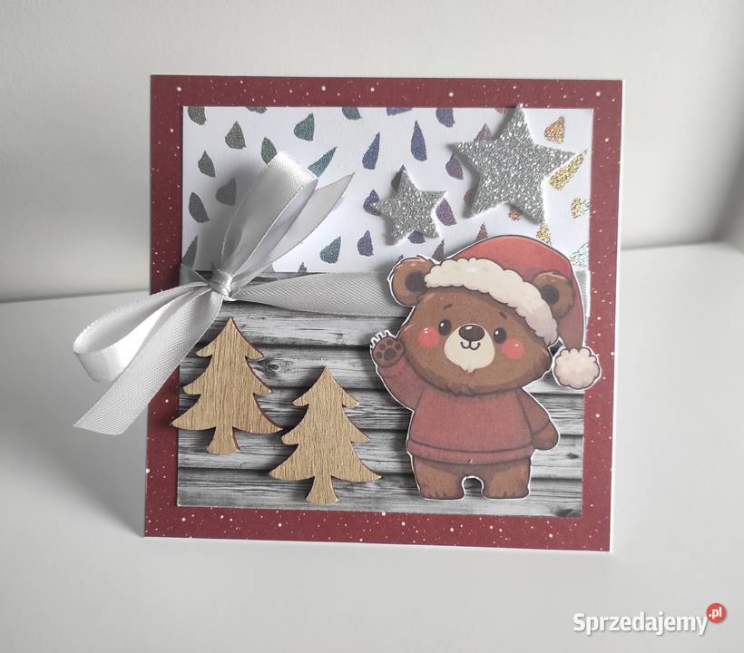 Kartka świąteczna ręcznie robiona na Boże Rękodzieło