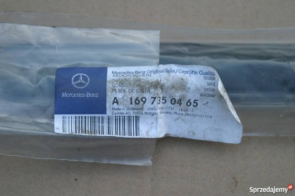 MERCEDES A KLASA W169 LISTWA ZGARNIAJĄCA TYŁ Bieleń