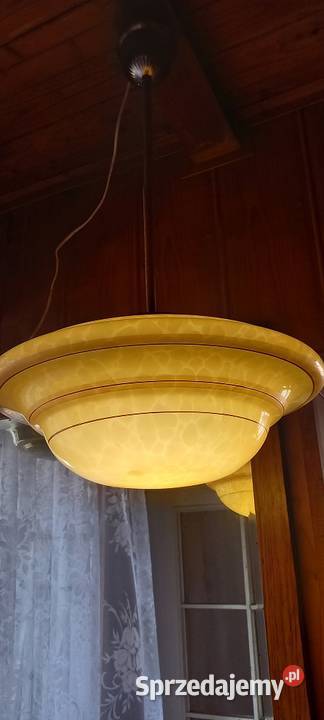 Wisząca lampa Art Deco Ładny duży klosz ampla Skierniewice