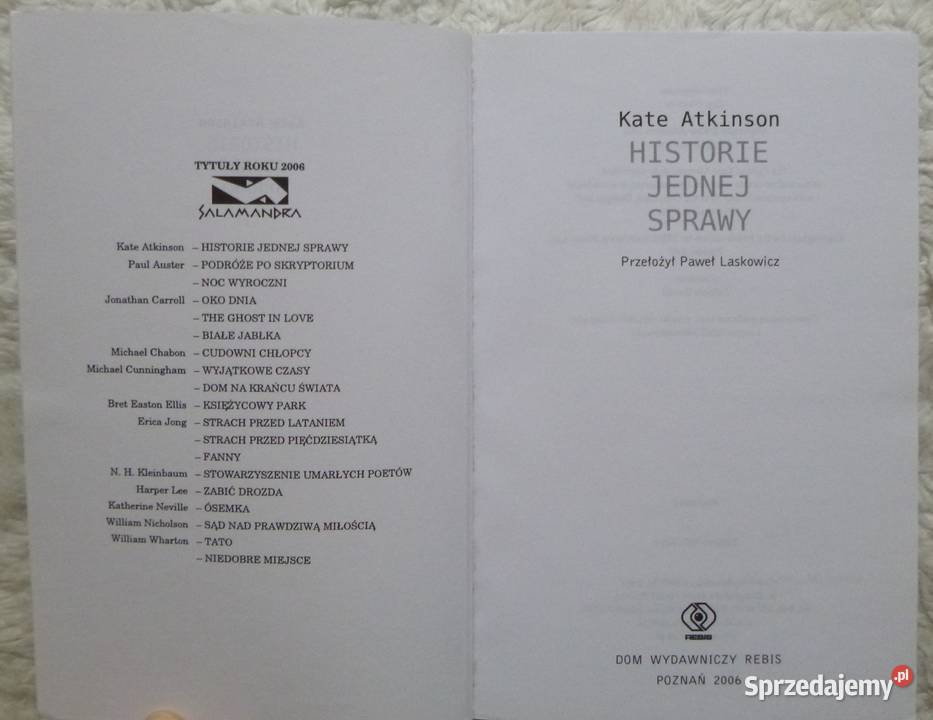 Historie jednej sprawy Kate Atkinson mazowieckie Warszawa