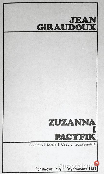 Zuzanna i Pacyfik Jean Giraudoux miękka Pozostałe lubelskie