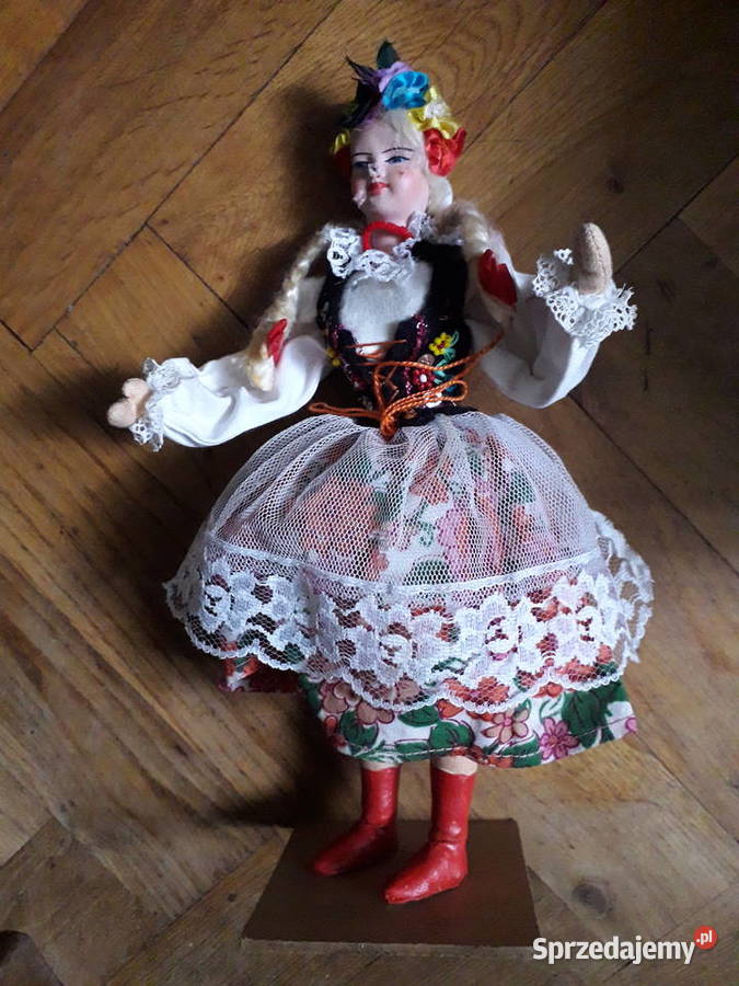 Figurka lalka ludowa rękodzieło prl mazowieckie