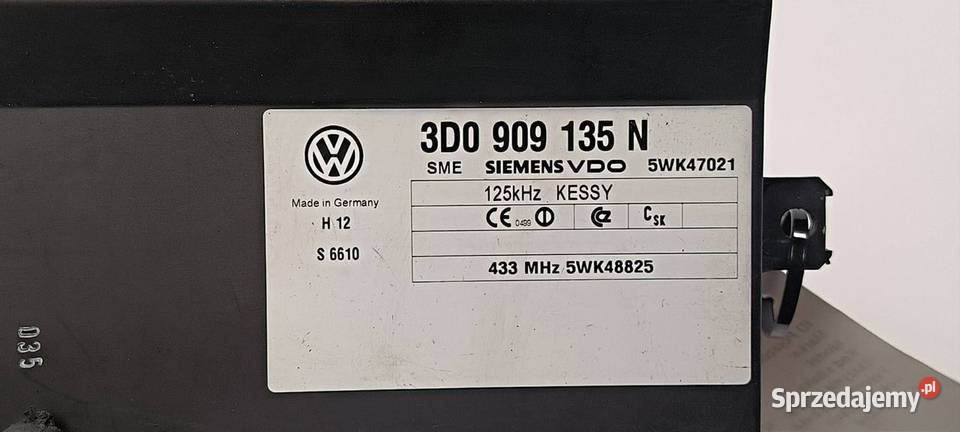 MODUŁ KESSY VOLKSWAGEN PHAETON 3D0909135N Pozostałe Lipno