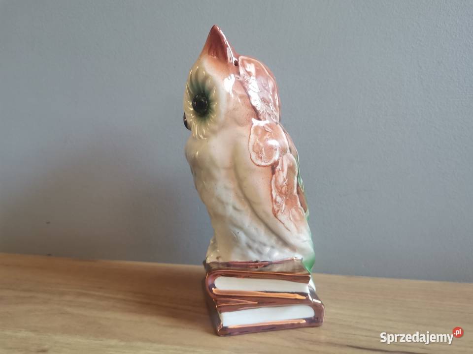 Stara figurka lampka Sowa porcelana Steatyt śląskie Siemianowice Śląskie