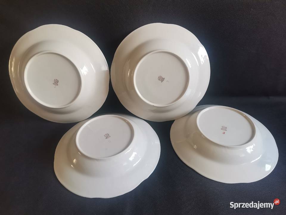 Stare bajkowe głębokie talerze porcelana Porcelana i szkło