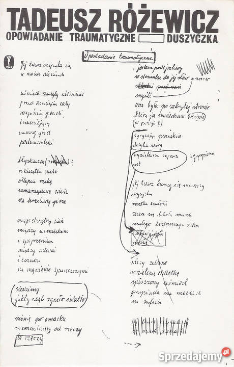 Opowiadanie traumatyczneDuszyczka T Różewicz Puławy