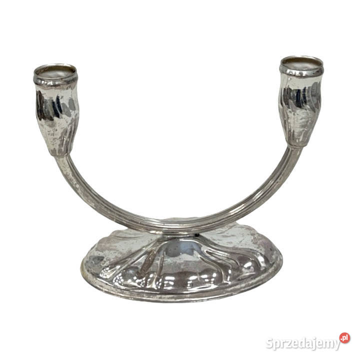 Świecznik Art Deco dwuramienny plater Warszawa