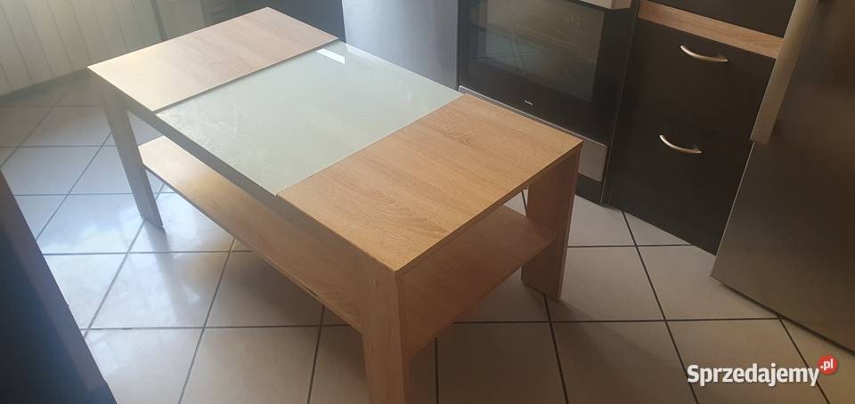Super ława do salonu ze szklanym blatem 50cm