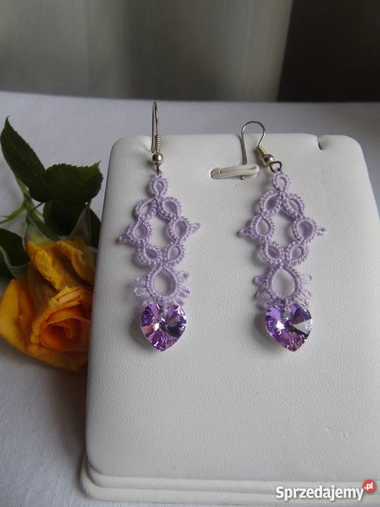 Kolczyki Frywolitkowe Wiśniowa